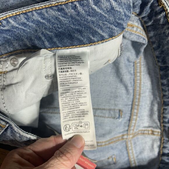 Levi’s Superlow Loose Wide Leg Distressed Rip Blue Jeans Women’s Size 30 NWT - Picture 12 of 16